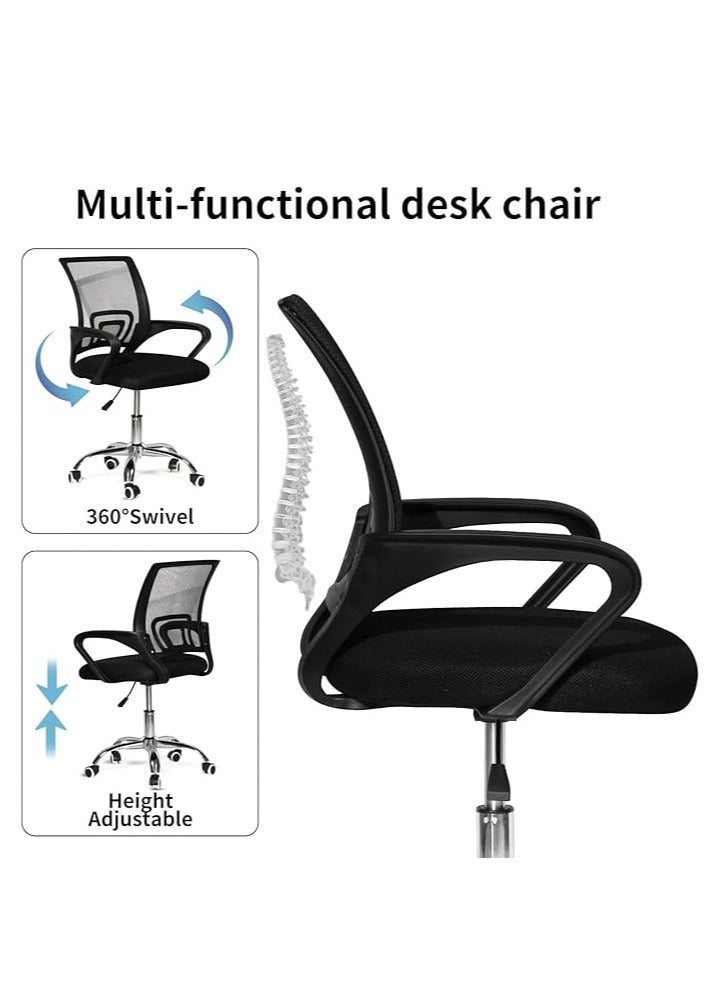 Office Chair Ergonomic Desk Chair Mesh Computer Chair with Lumbar Support Armrest Rolling Swivel Adjustable Task Chair Black - Image 5