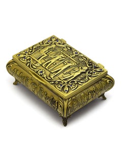 immatgar Immatgar Luxury Egyptian Jewelry Storage Box with Pharaonic Pattern - premium Souvenir gifts for Women and Girls , Home Decor Piece (C shape - Burnt Yellow - 12.5 CM long)  - Image 2