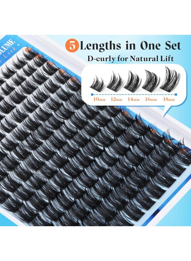 Newcally Eyelash Clusters Volume Lash Clusters Manga Spike Individual Lashes D-curly Wispy DIY Lash Extension 10-18MM Cluster Eyelash Extensions by Newcally - Image 3