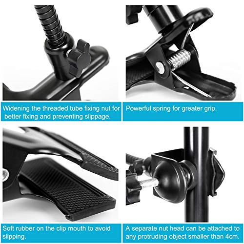 TRUMAGINE 20" Ajustable Jaws Flex Clamp Mount Clip Gooseneck Extension for Gopro Cameras Studio Stand Lighting Accessories - Image 5