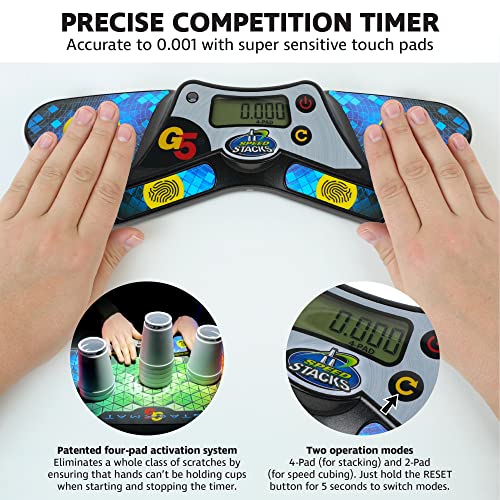 SPEED STACKS مؤقت Speed Stacks G5 | مؤقت رسمي لجمعية رياضة التكديس وتجميع المكعبات | دقة تصل إلى 0.001 ثانية - Image 4