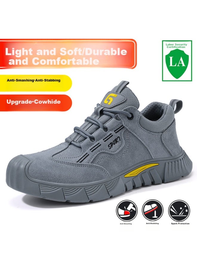 JUNBU Junbu Safety Shoes For Men With Steel Toe Cap, Anti-smashing, Anti-puncture, Wear-resistant, Lightweight, Comfortable, Work Safety Construction Site Functional Shoes 0266 Size 41 - Image 1