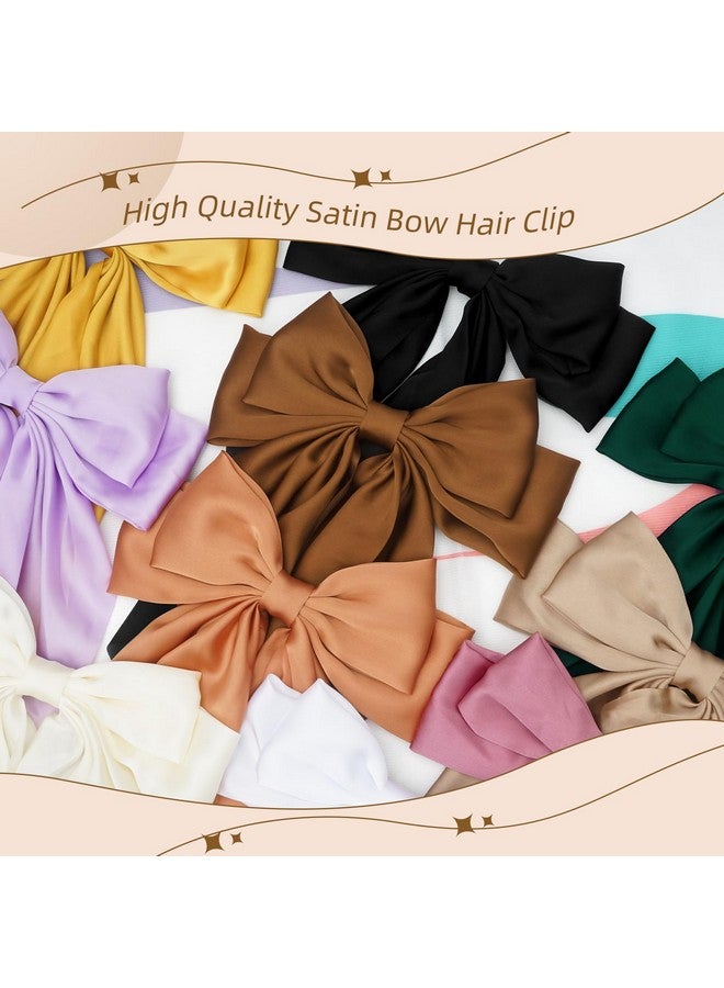 TULOBI 2Pcs Silky Satin Hair Bows for Women with Long Tail Coquette Big Hair Ribbon Hair Clip Aesthetic Hair Accessories - White - Image 5