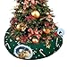 LUCKITTY Cat Tunnel Bed in Christmas Style with Star Crutches Candy and Snowflakes Patterns 3FT x 3FT x 98 INCH Size Green Decorative for Festive Felines - Image 3