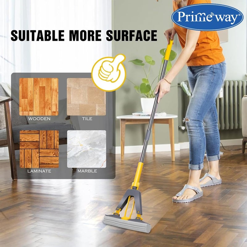 Primeway ® ممسحة فراشة PVA بديل إعادة التعبئة | 28 سم وسادة عالية الكثافة شديدة الامتصاص | سهلة التغيير بدون أدوات | عبوة من 3 قطع | رمادي - Image 5