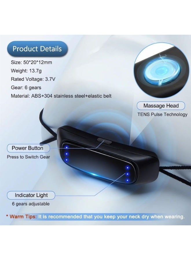 Smart Snoring Stopper Anti Snoring Device Throat Pulse Electric Snoring Corrector AI Smart Chip Pulse Technology Intelligent Intervention ABS 304 Stainless Steel Elastic Strap Ergonomic Comfortable Wear Lightweight Easy Use Black Color - Image 4