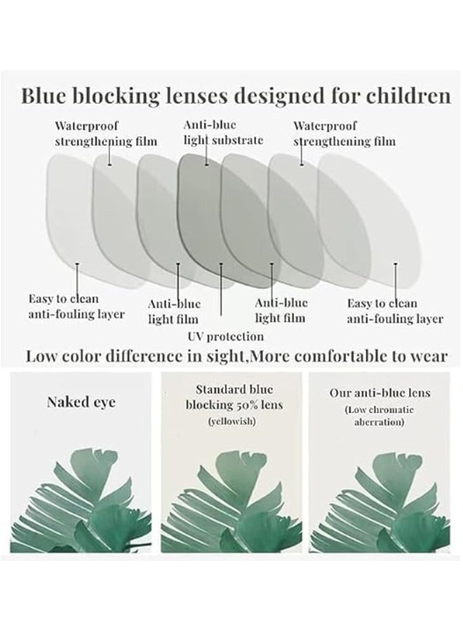 RATSAW Anti Blue Light Blocking Glasses Kids Anti Glare Eyestrain UV TV Phone Children Silicone Safety Eyewear for 3-12 year Boys Girls - Image 3