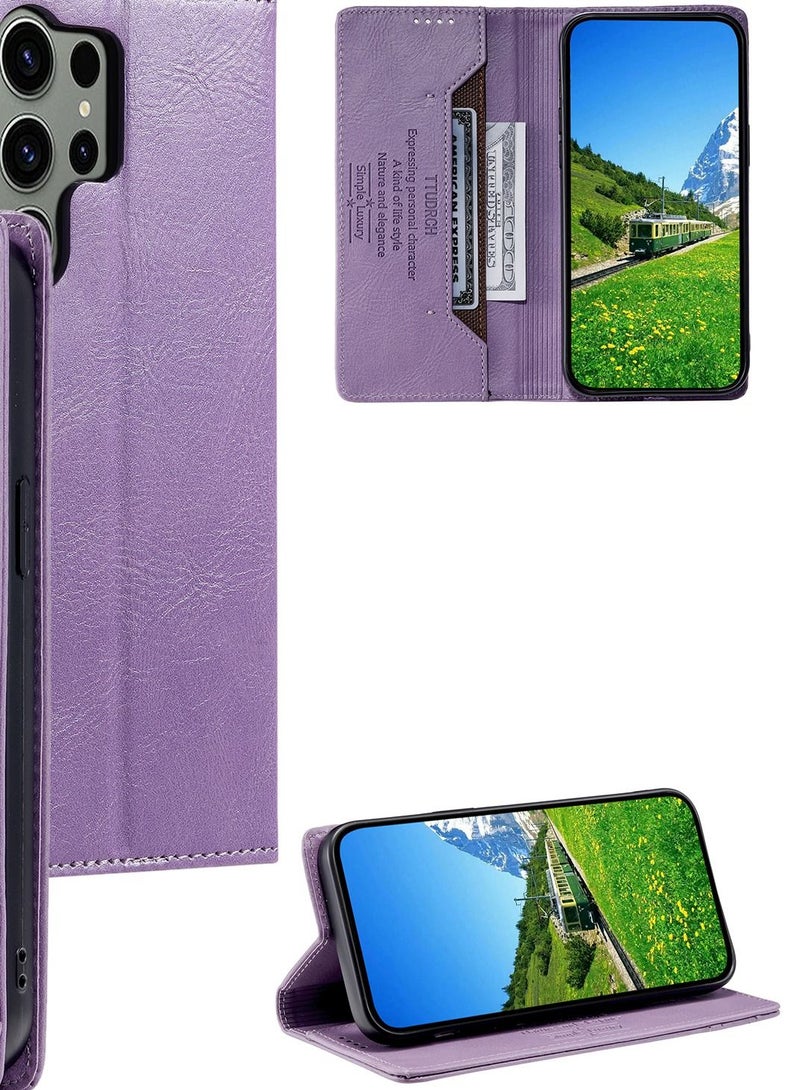 Suteni Flip Cover Card Slots Leather Phone Case for Samsung - Image 3