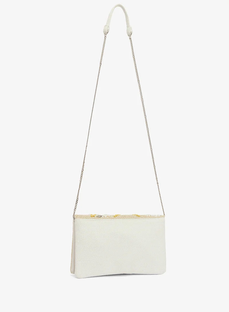 Ginger Boutique Embroidered Beaded Pearl Crossbody