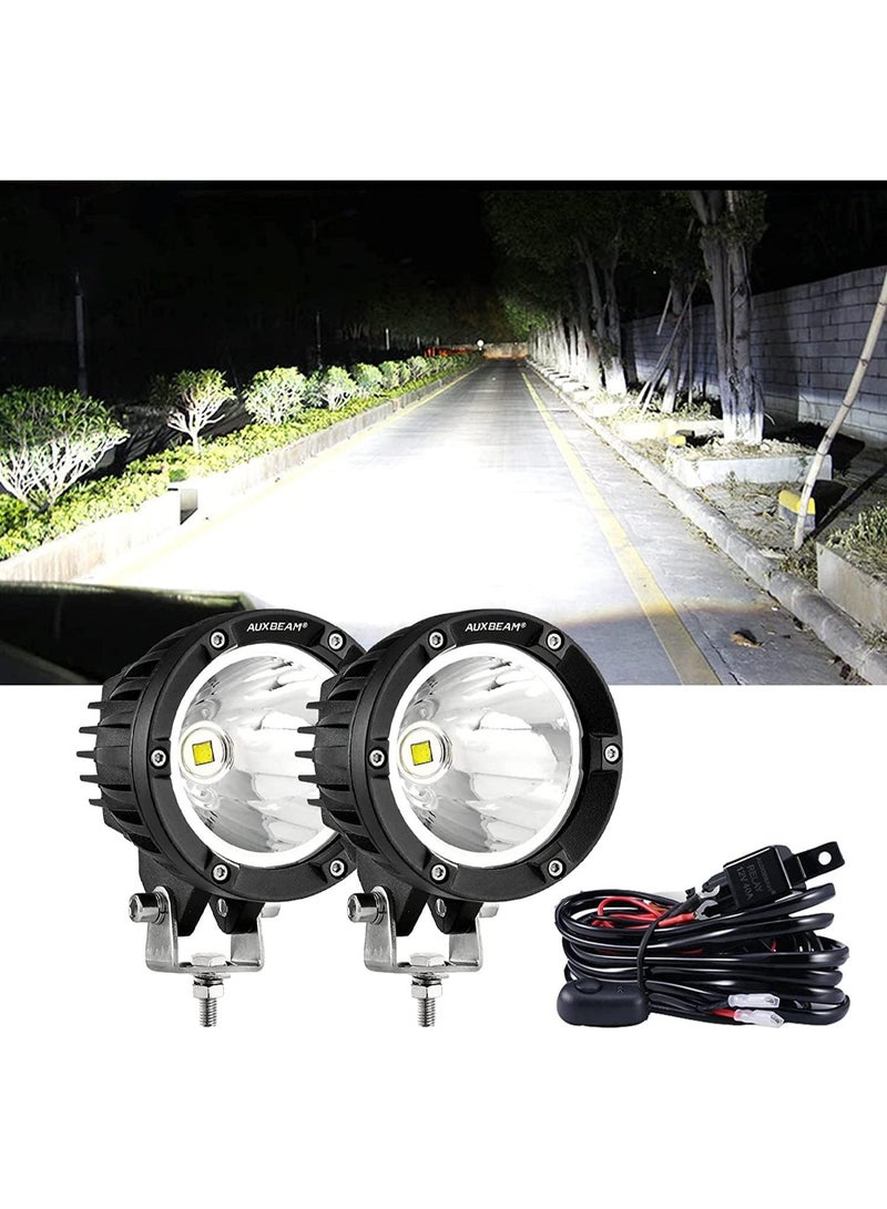 Auxbeam C4 Series | 4 Inch 100W Spot Round LED Pods White LED Driving Lights - Image 1
