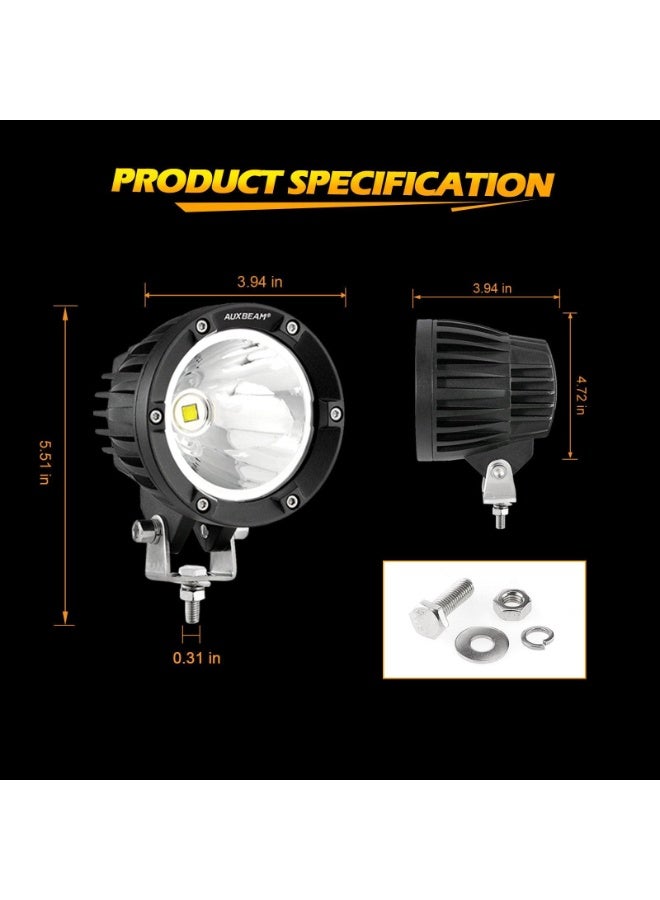 Auxbeam C4 Series | 4 Inch 100W Spot Round LED Pods White LED Driving Lights - Image 3