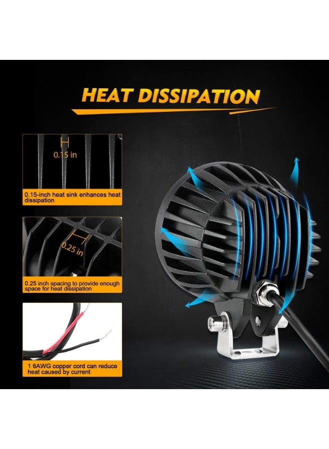 Auxbeam C4 Series | 4 Inch 100W Spot Round LED Pods White LED Driving Lights - Image 5