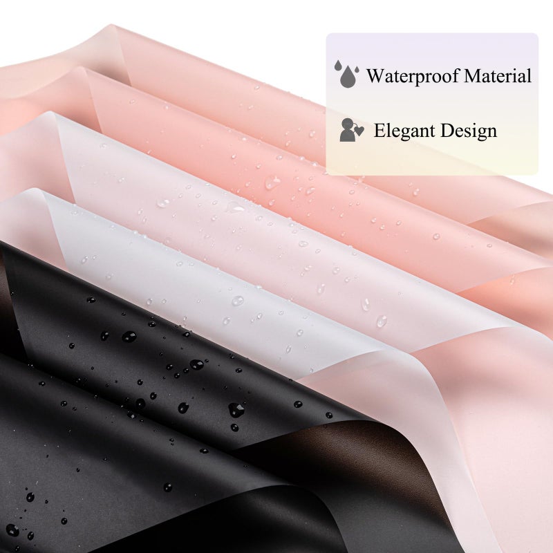 Gloreyan 20 Sheets Flower Wrapping Paper, Pink Florist Bouquet DIY Craft Fresh Flower Bouquet Wrap Waterproof Floral Wrapping Gift Box Packaging Material Florist Supplies, 22.8 * 22.8 Inches(Pink) - Image 5