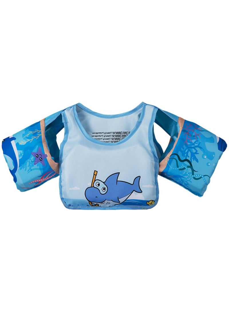 AUTOYSUR Toddler Swim Vest for Kids, Cartoon Swimming Water Wings Pool Float Vests Sleeves Shoulder Straps Arm Band Swim Arm Floaties 13-30lbs - Image 1