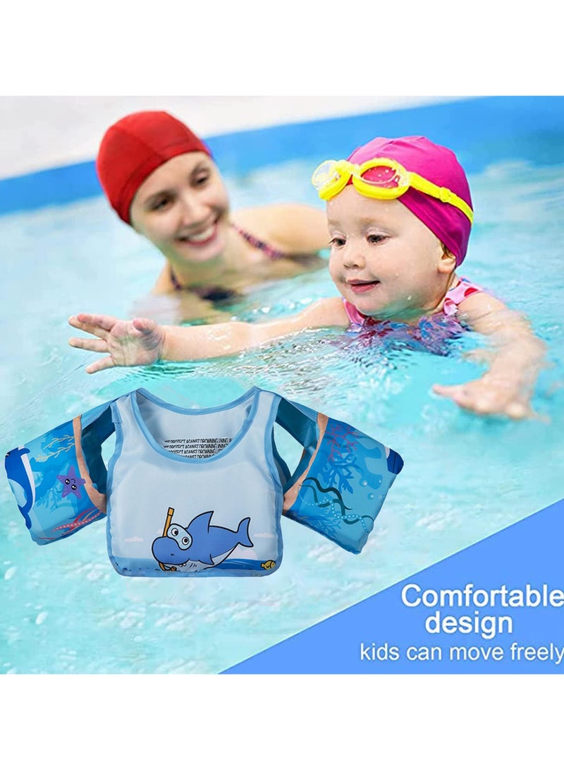 AUTOYSUR Toddler Swim Vest for Kids, Cartoon Swimming Water Wings Pool Float Vests Sleeves Shoulder Straps Arm Band Swim Arm Floaties 13-30lbs - Image 2