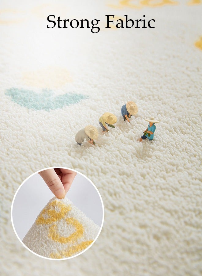 DUNISO Round Rug, Animals Large Non Slip Super Soft Plush Area Rug for Kids Room Playroom Nursery Bedroom, Educational Washable Circular Floor Mat for Home Room Decorative (Zoo)  - Image 5