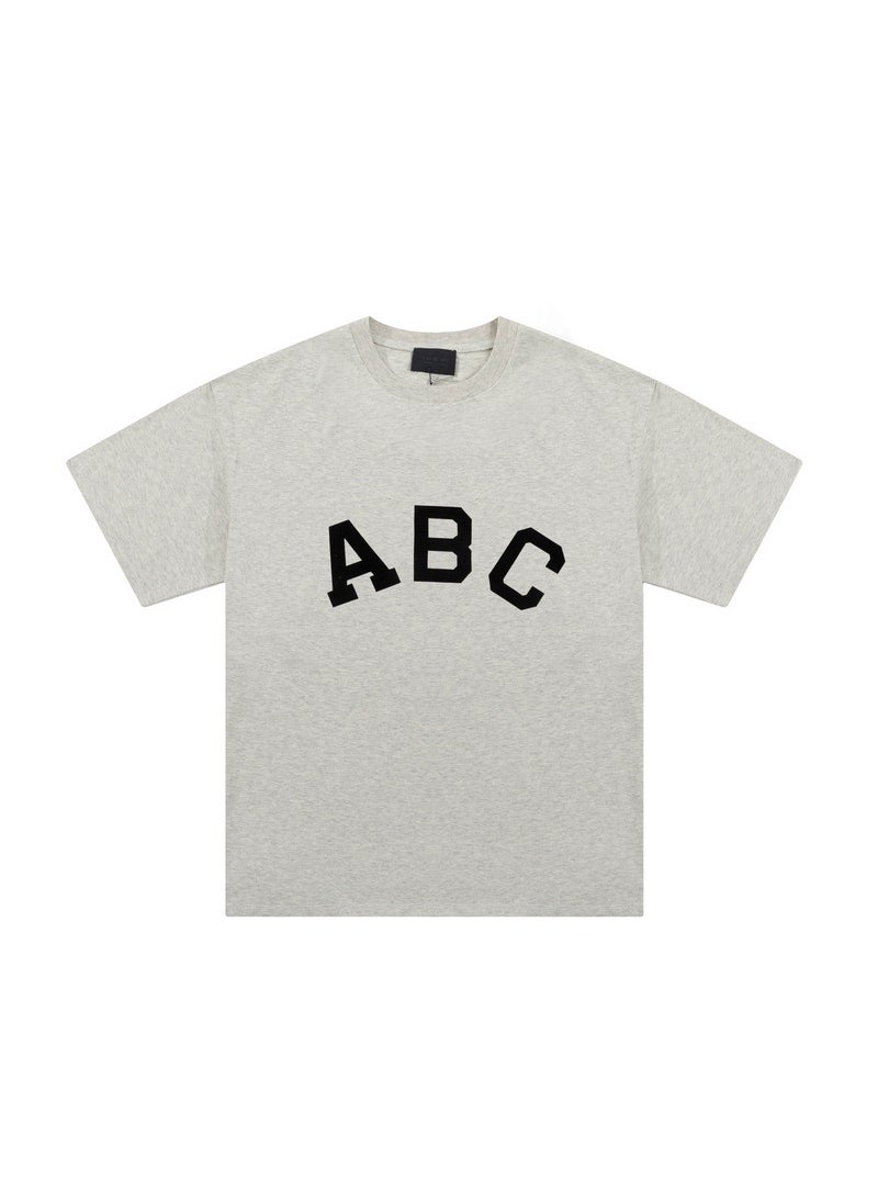 Generic - FOG Mainline Letter Print Loose Teen T-Shirt Grey - Image 1