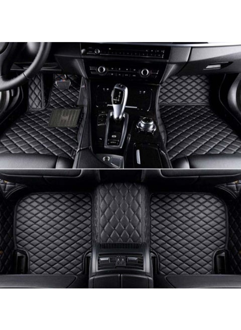 3D Car Floor Mat Set 5Pcs Set Car Mat Set Contrast Stitching Mat Black