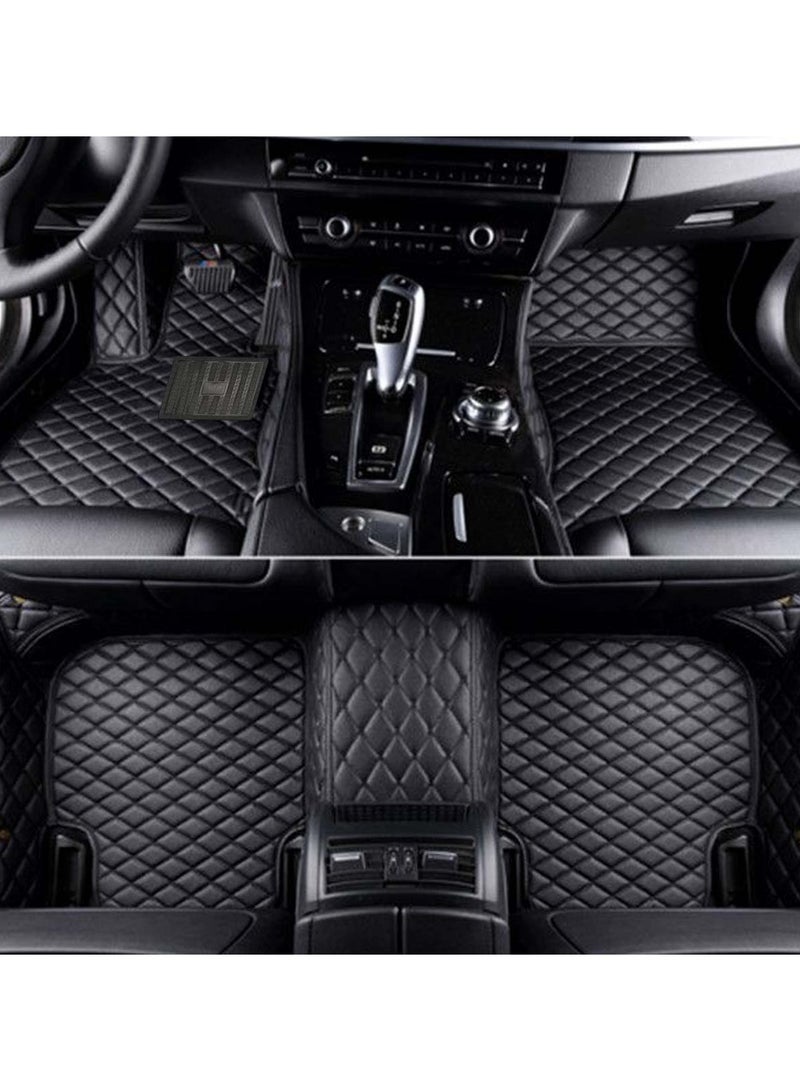 Generic 3D Car Floor Mat Set 5Pcs Set Car Mat Set Contrast Stitching Mat Black  - Image 1