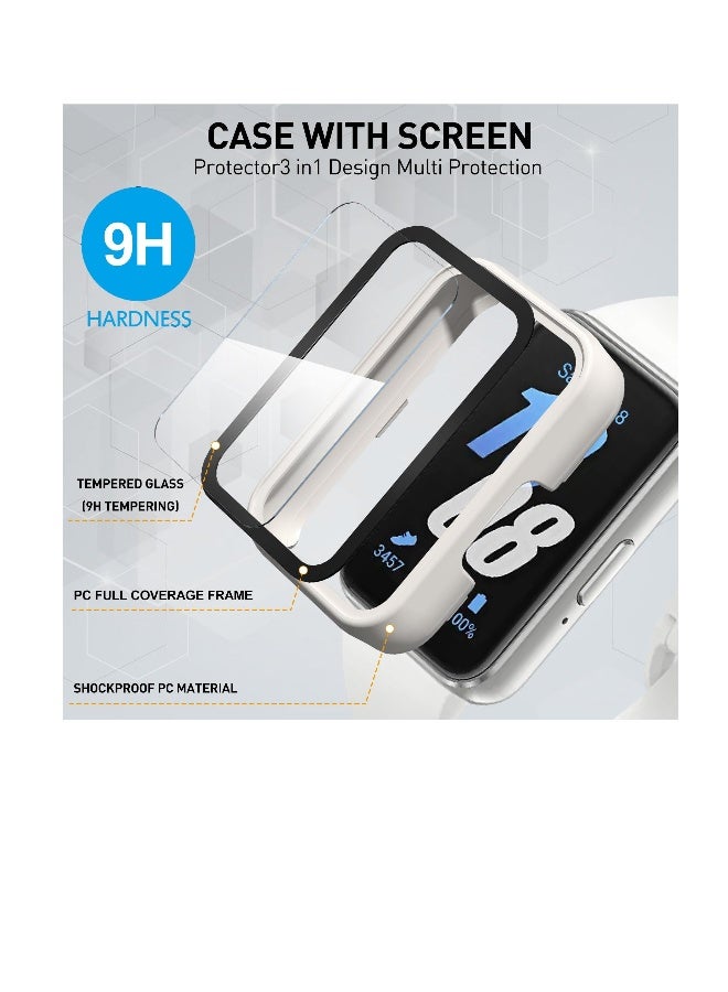 Screen Protector Case for Samsung Galaxy Fit3, 2 Pack Ultra-Thin Full-Coverage Around Protective Tempered Glass Film, Screen Protector Cover for Galaxy Fit3 (SM-R390), Black and White - Image 3