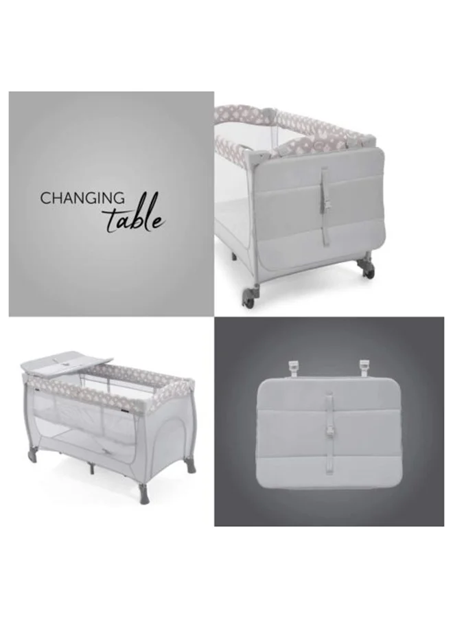 هوك هاوك سرير أطفال متنقل بلاي سنتر رمادي