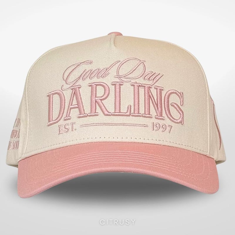 CITRUSY Vintage Fashion Trucker Hat | Women | Embroidered Western Trendy Baseball Caps | Country Cute Retro Hats for Cowgirls & Cowboys | Red Pink Cotton | Snapback Hat (Good Day Darling | Pink) - Image 2