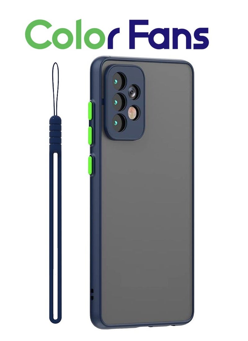Color Fans Case for Samsung Galaxy A53 5G Frosted Anti Falling Cover Blue 