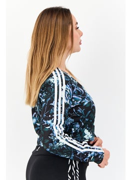 adidas Originals Women Sportswear Fit Long Sleeves Training Crop Top, Black  - Image 2