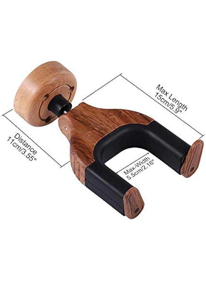 Beauenty Guitar Wall Mount Auto Lock Guitar Wall Hanger for Acoustic Guitar, Classical Guitar, Electric Guitar, Bass, Mandolin, Banjo (rose wood) - Image 3