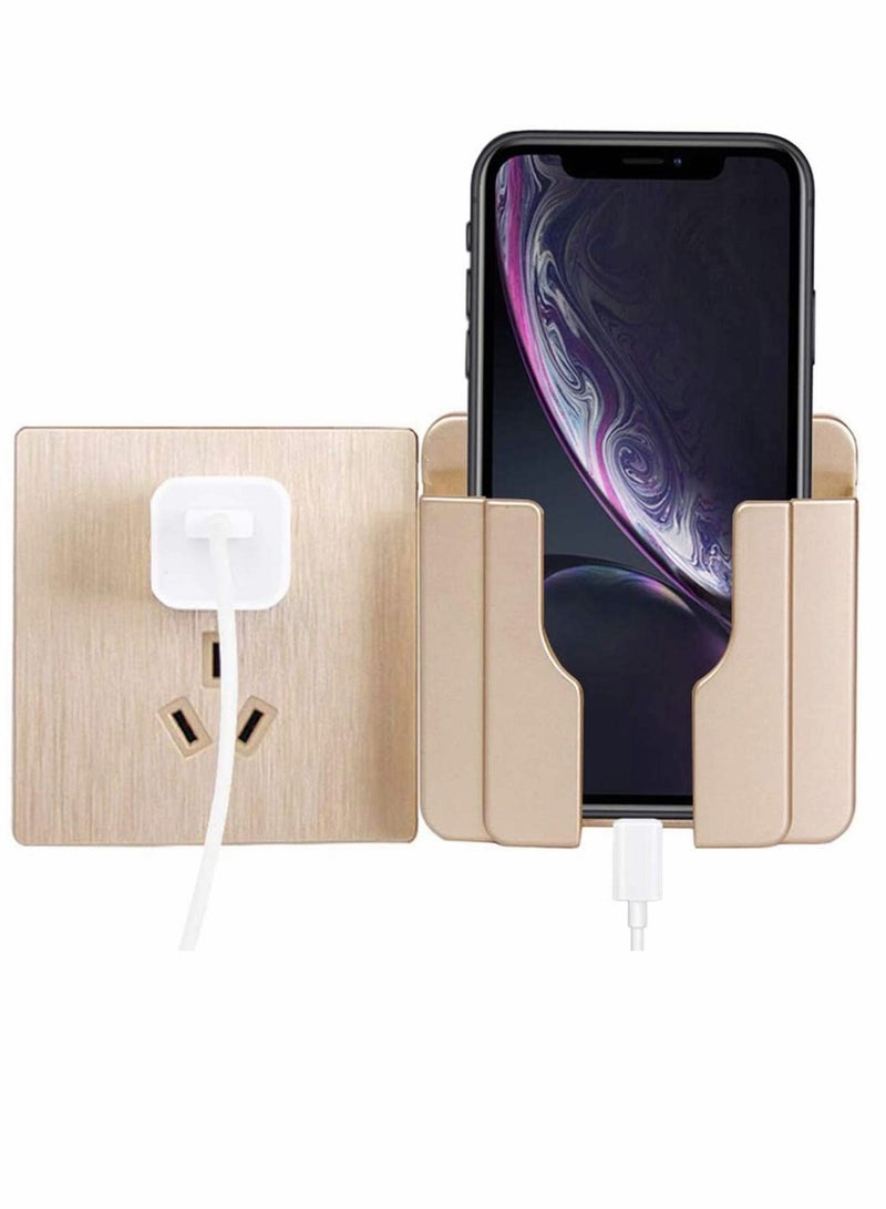 Y&D 2 Pieces Remote Control Storage Box, Wall-Mounted Mobile Phone Holder, ABS Organizer Box with Hook for Charging Stand, (2 Colors) - Image 2