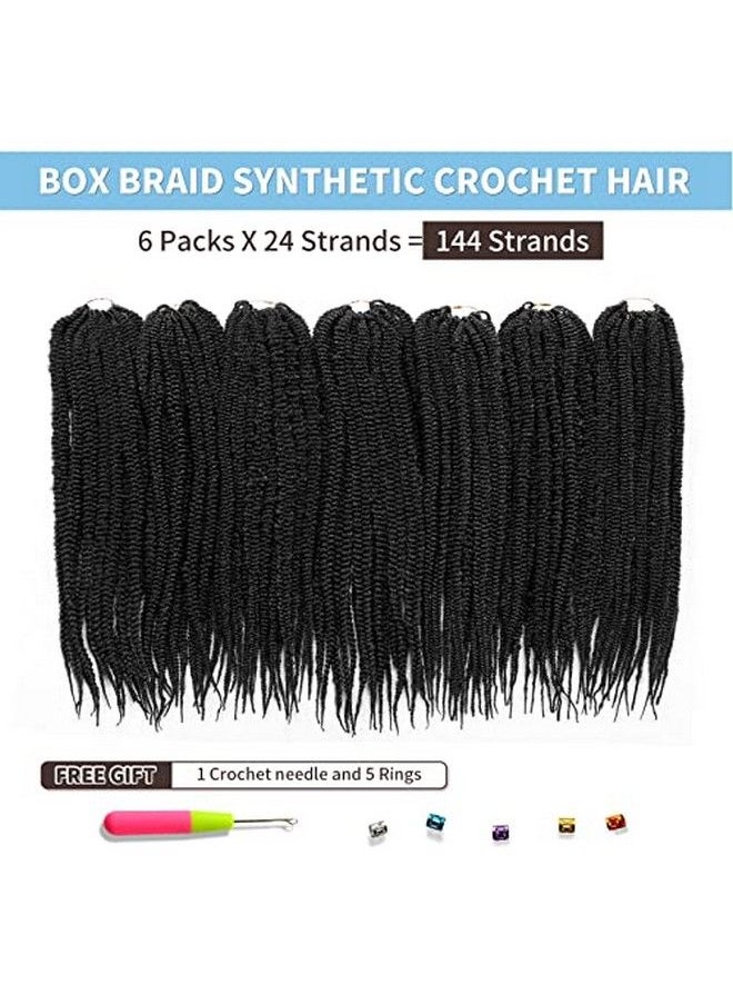 VRHOT - Crochet Hair Box Braids 18Inch Pre Looped Box Braids Crochet Hair Braidng Hair For Black Women (18 Inch 1B) - Image 1