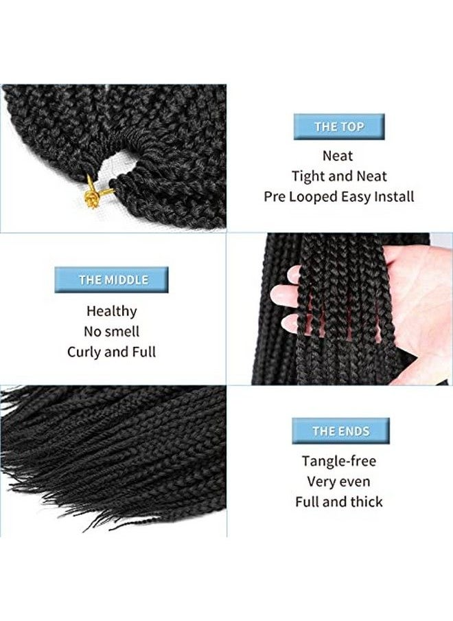 VRHOT - Crochet Hair Box Braids 18Inch Pre Looped Box Braids Crochet Hair Braidng Hair For Black Women (18 Inch 1B) - Image 1