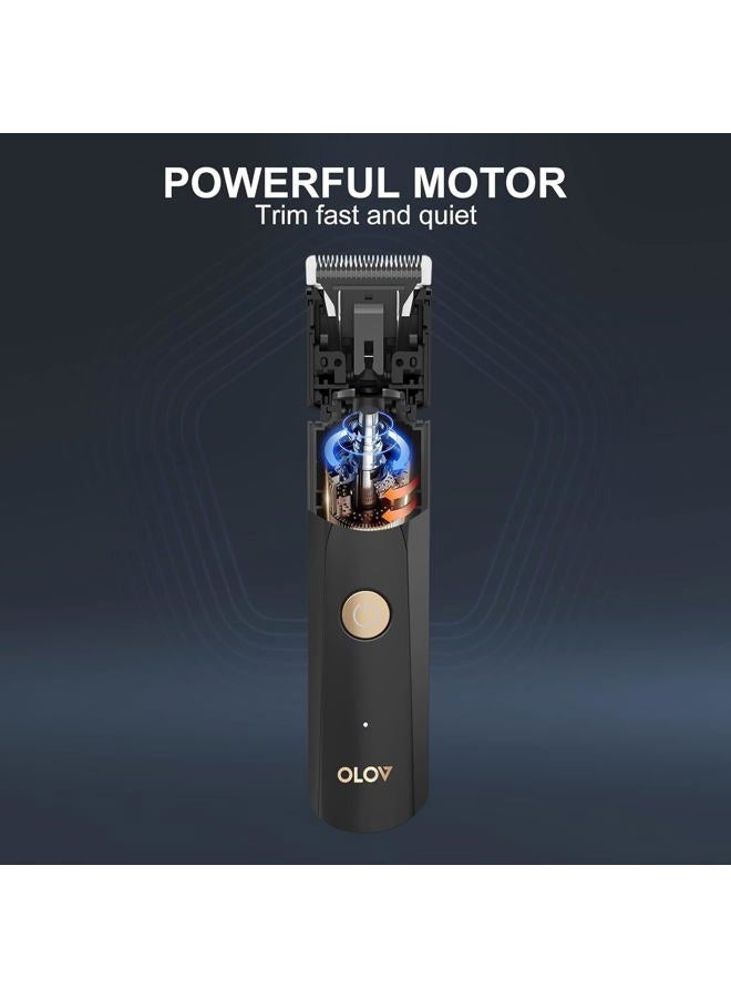 OLOV Electric Groin Hair Trimmer - Ball Trimmer for Men - Nose Hair Trimmer, Replaceable Ceramic Blade Heads, USB Recharge Dock & Nosetrimmer Head, Waterproof Male Hygiene Razor - Image 4