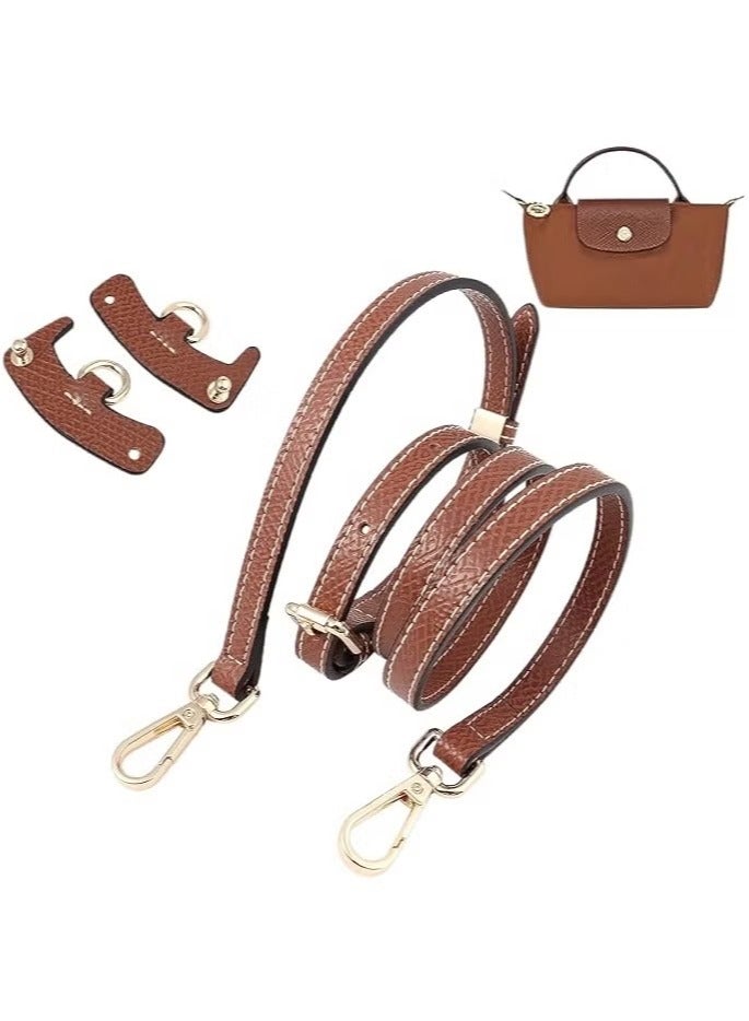 BUPY Stylish Genuine Leather Purse Straps - Adjustable Shoulder Strap for Replacement for Crossbody or Shoulder (Brown) - Image 1