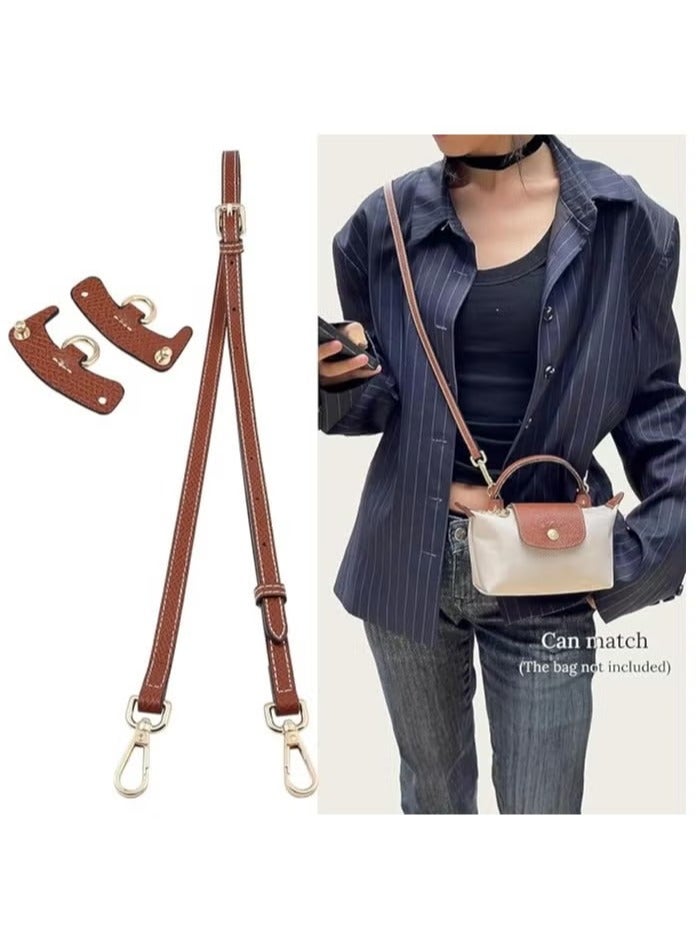 BUPY Stylish Genuine Leather Purse Straps - Adjustable Shoulder Strap for Replacement for Crossbody or Shoulder (Brown) - Image 4
