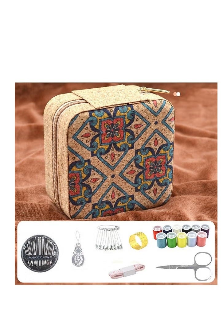 Mini Travel Sewing Kit Leather Case, Small Sewing Kit for Adults and Beginners, Basic Needle and Thread Kit for Emergency Hand Sewing Repair Supplies - Image 2