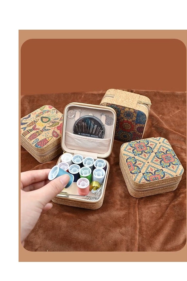 Mini Travel Sewing Kit Leather Case, Small Sewing Kit for Adults and Beginners, Basic Needle and Thread Kit for Emergency Hand Sewing Repair Supplies - Image 5