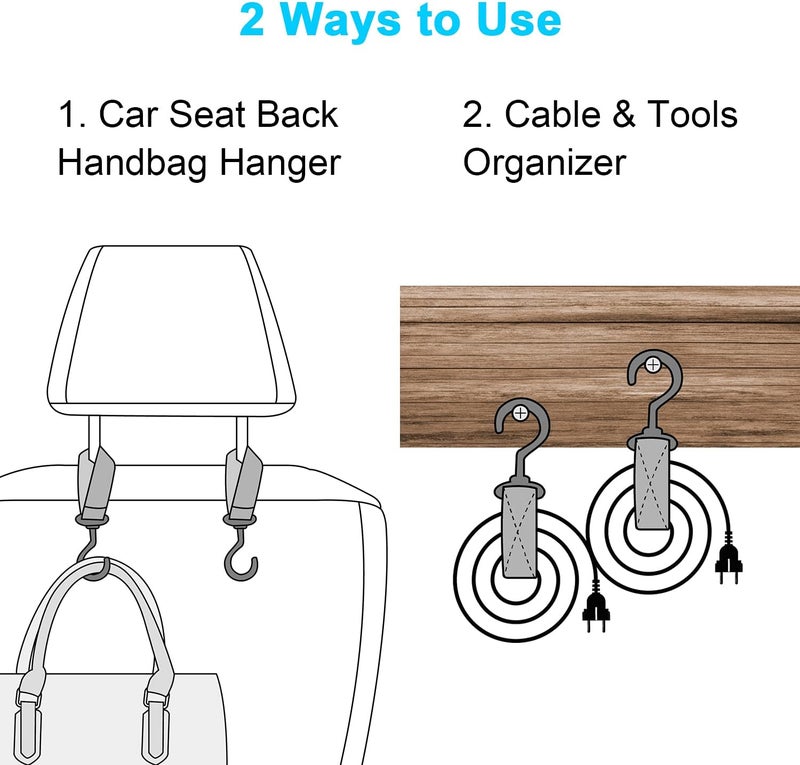 Wisdompro Car Seat Headrest Hook - 2 Pack - Image 4