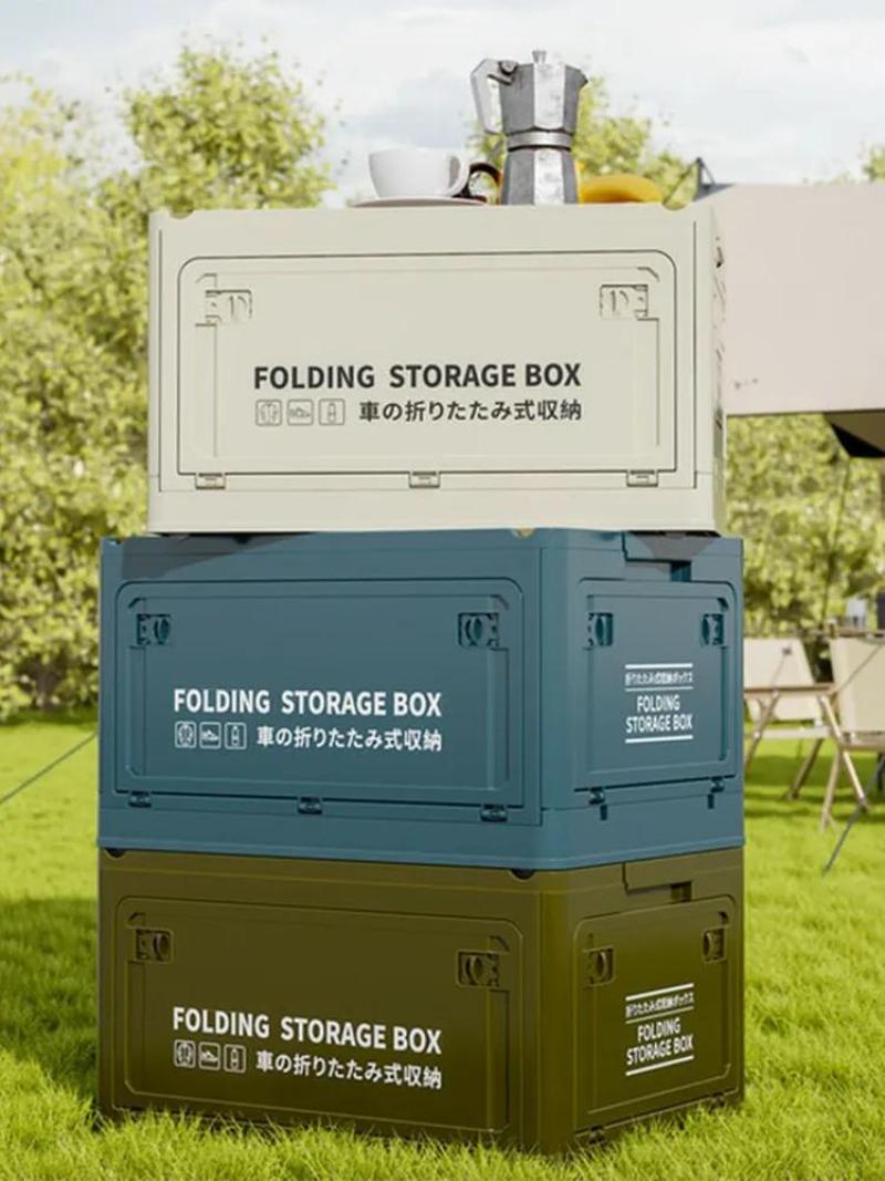 50L Folding Storage Box Durable Portable Container With Rollers - Supports 150 Kg For Rugged Outdoor Use - Compact Storage For Camping Picnic Travel - Image 2