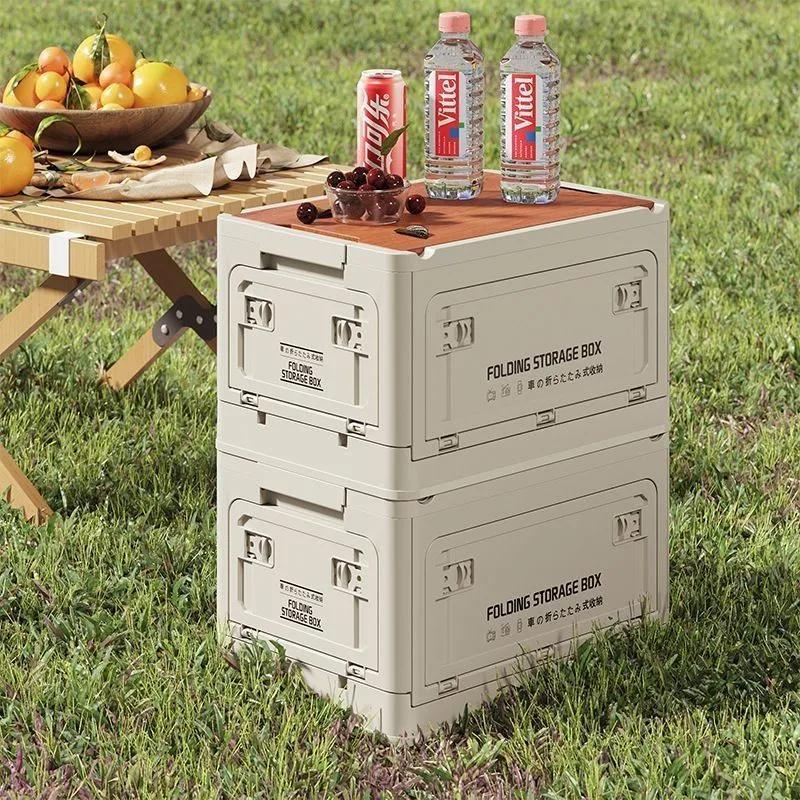 50L Folding Storage Box Durable Portable Container With Rollers - Supports 150 Kg For Rugged Outdoor Use - Compact Storage For Camping Picnic Travel - Image 3