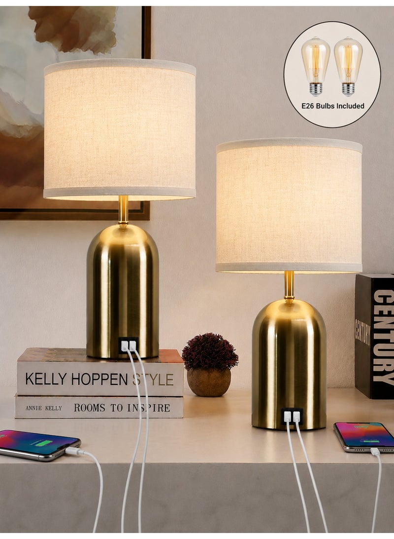 Aurrako Bedside Table Lamps Set of 2,Touch with 3-Level Dimming Elegant Modern Desk Lamps for Bedroom Living Room - Image 1