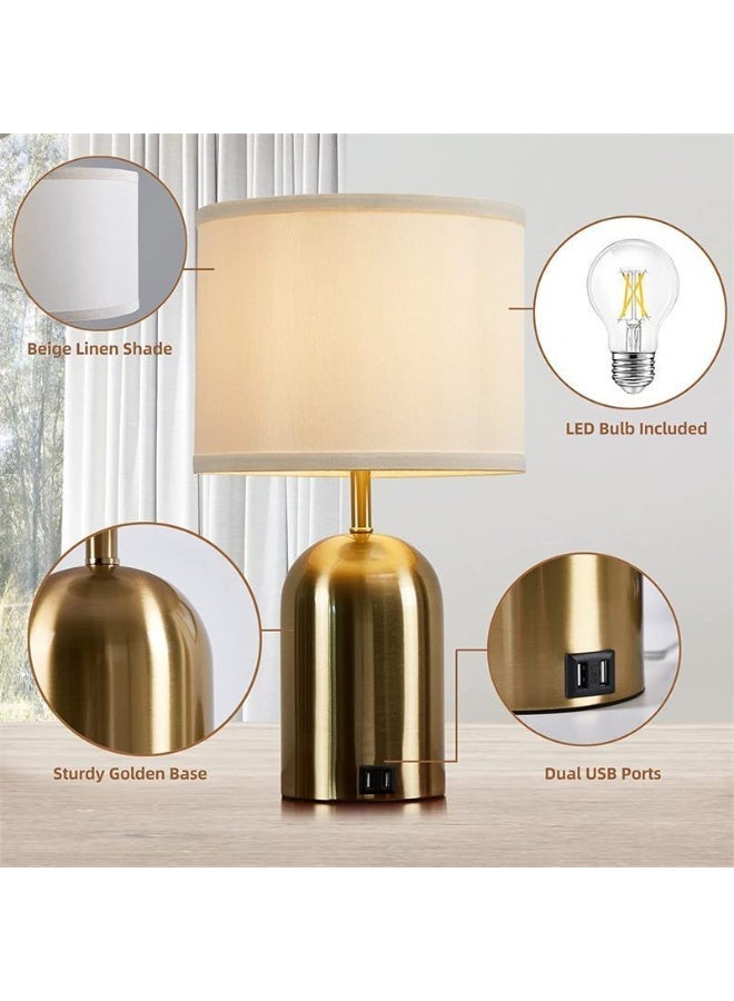Aurrako Bedside Table Lamps Set of 2,Tall Lampshade Touch with 3-Level Dimming Elegant Modern Desk Night Lamps for Bedroom Living Room - Image 4