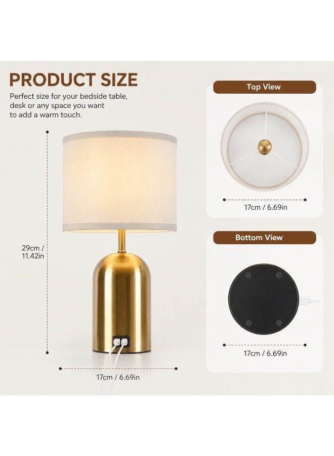 Aurrako Bedside Table Lamps Set of 2,Tall Lampshade Touch with 3-Level Dimming Elegant Modern Desk Night Lamps for Bedroom Living Room - Image 5