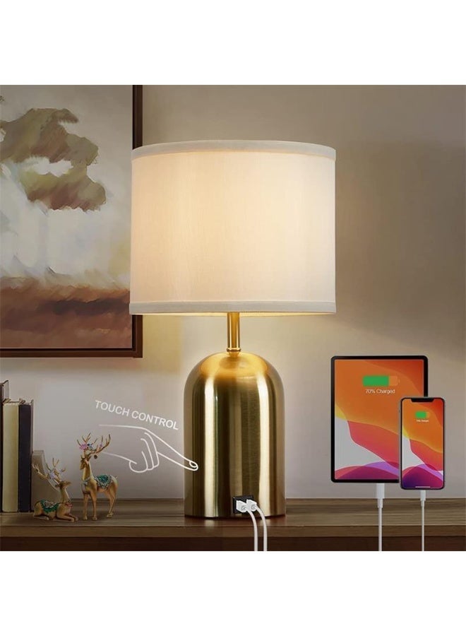 Aurrako Bedside Table Lamps Set of 2,Tall Lampshade Touch with 3-Level Dimming Elegant Modern Desk Night Lamps for Bedroom Living Room - Image 3