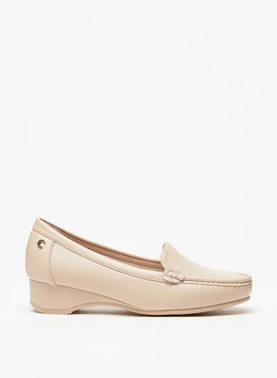 لو كونفورت Women'S Solid Slip-On Block-Heeled Loafers
