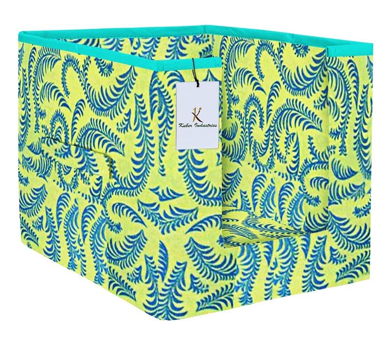 Kuber Industries Metallic Printed 4 Piece Non Woven Shirt Stacker Wardrobe Organizer Set Green Golden Brown CTKTC034944 - Image 3