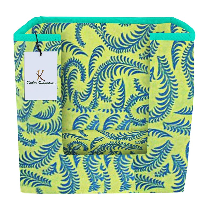 Kuber Industries Metallic Printed 4 Piece Non Woven Shirt Stacker Wardrobe Organizer Set Green Golden Brown CTKTC034944 - Image 4