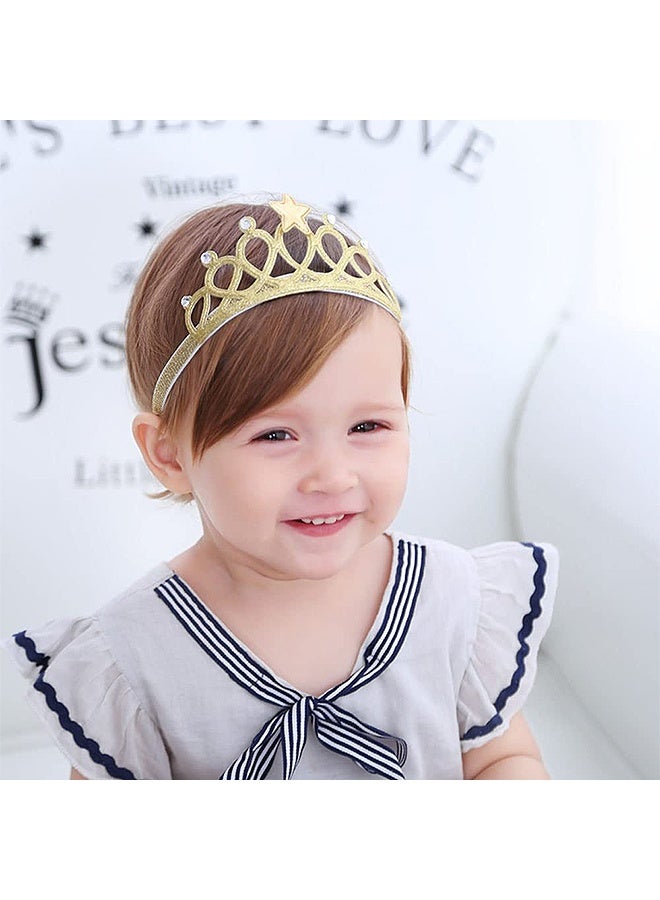 MXN 6 Pcs Glitter Girls Headbands, Elastic Princess Crown Hair Bands for Toddlers, Non-Slip Hair Accessories for Girls Dress Up Party  - Image 4