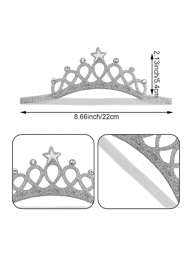 MXN 6 Pcs Glitter Girls Headbands, Elastic Princess Crown Hair Bands for Toddlers, Non-Slip Hair Accessories for Girls Dress Up Party  - Image 2