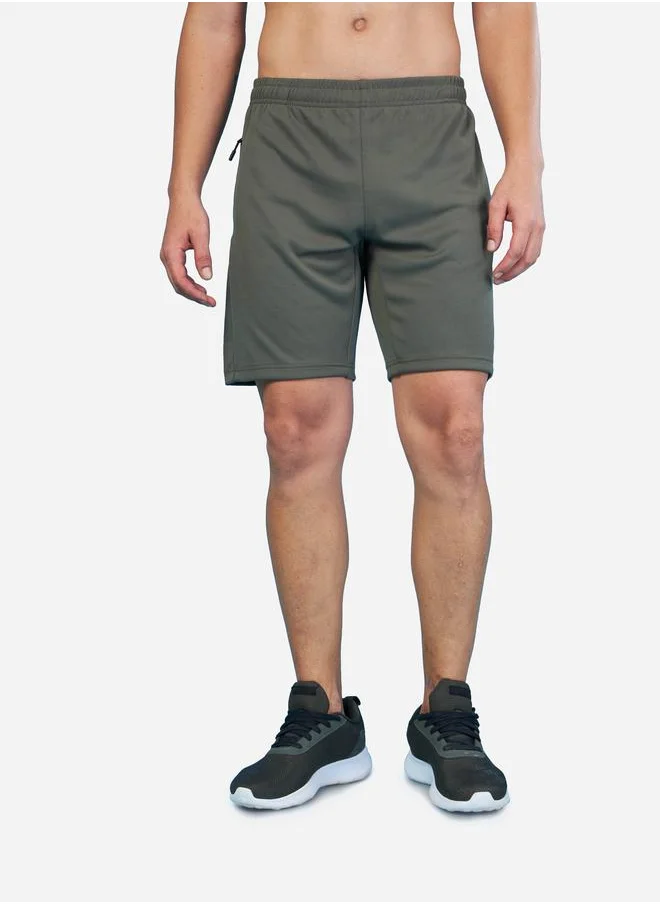 تكنوسبورت Technosport Men Solid Slim Fit Shorts with TECHNO DRY